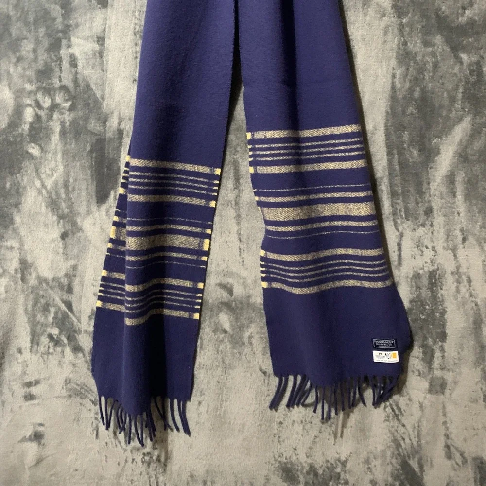 Montana State University Wool Scaft Navy Blue OS Unisex Faribault USA Made EUC